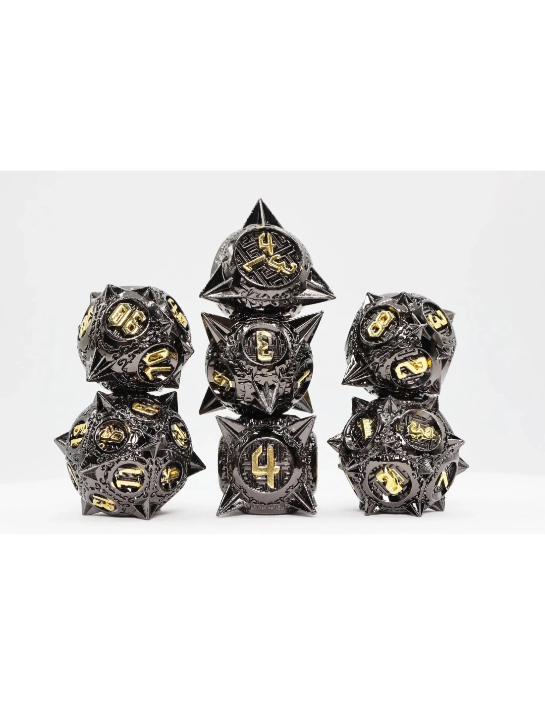RPG Metal Dice Set Meteor Storm Black Hole (7)