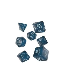 Shimmering Llama Dice Dark Blue/White (7)