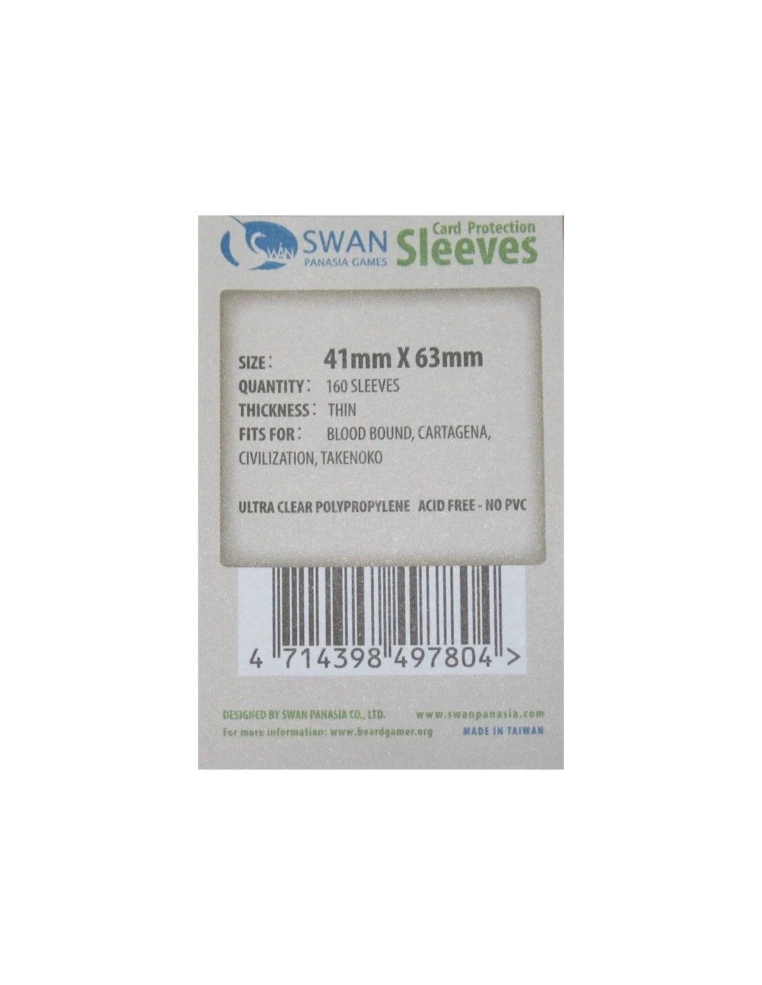 Swan: 41mm X 63mm: Sleeves (160 Stuks)